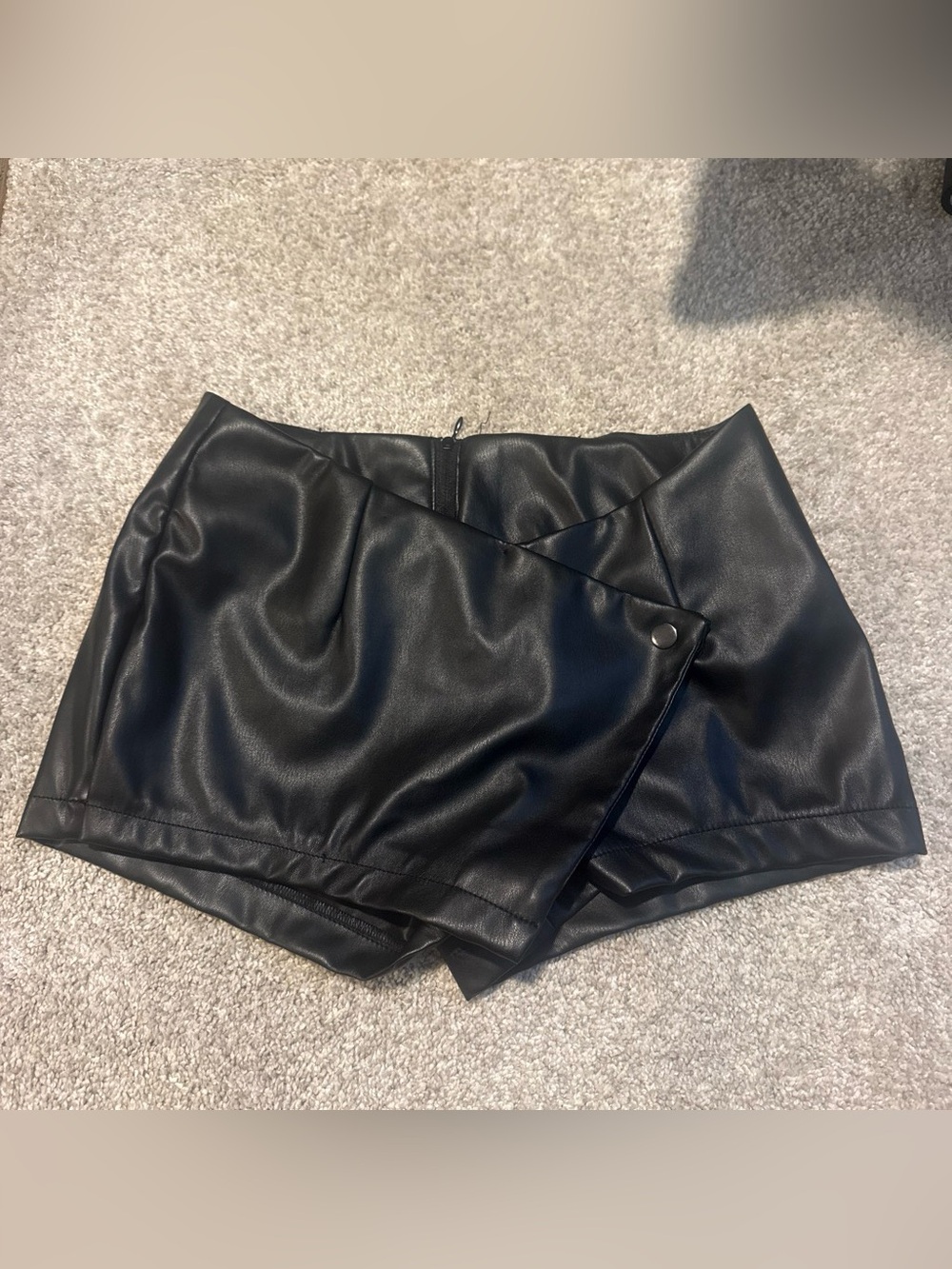 Ci Sono Black Faux Leather Skort
